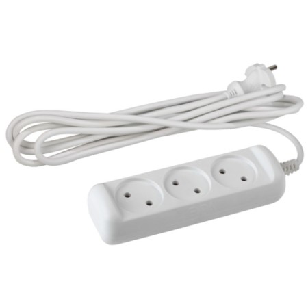 Extension cord electric era UX-3-3M without grounding 3 outlet 3 m, PVS 2x0.75mm2 6a