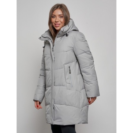 Coat insulated winter female, size 54, color gray-8