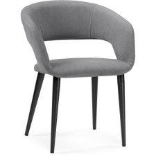 Chair on the metal frame Torgan Sylver Sylver, metal/velor, black/gray 59x60x76 cm