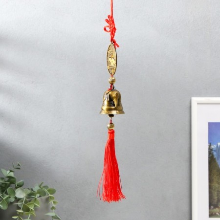Bell Metal "Elephants on the coin, elephants on the bell" Red node of happiness 5x4x48 cm-5