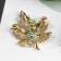 Brooch "Leaf" autumn, color orange-green in gold
