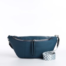 Bag Cross-Bodi with a zipper, blue color