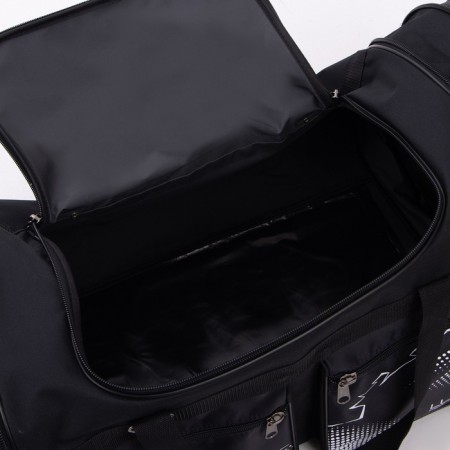 Road bag on a zipper, with an increase, 4 outer pockets, long belt color black-3