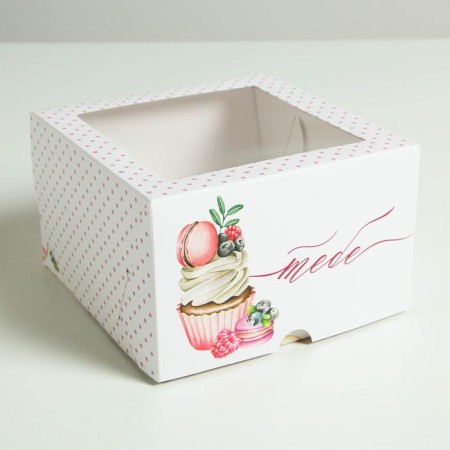 Capcake box, confectionery packaging, 4 cells “You” 16 x 16 x 10 cm