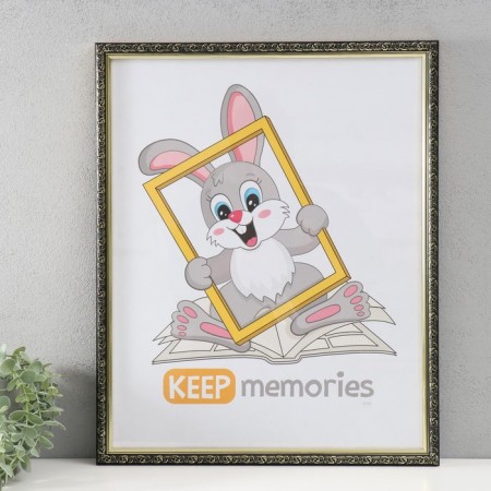 Photo frame Plastic "Vintage" 40x50 cm, black with gold