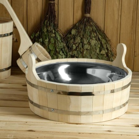 Set for a bath (3 in 1): Bucket 0.8l + Zaparnik 9l lay. Insert + gang 10l stainless steel. insert-4
