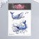 Tattoo on the body color "Whales in colors" 10.5x12 cm