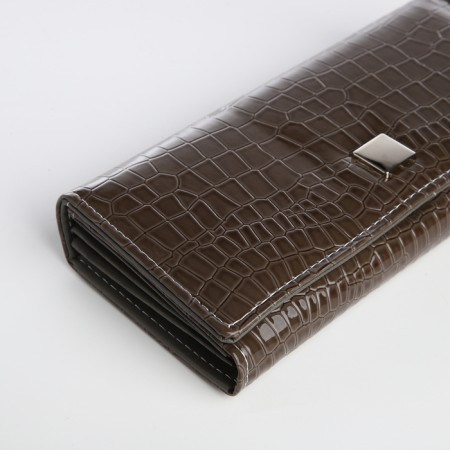 Women's wallet on a magnet, brown color-2