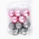 New Year's Christmas Balls, for the New Year, D = 6 cm, 10 pcs., Pink and silver color