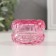 Casket glass "ice" Transparent pink 7x7x5 cm