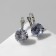 Earrings "Zirconium" mini, circle, white color in silver