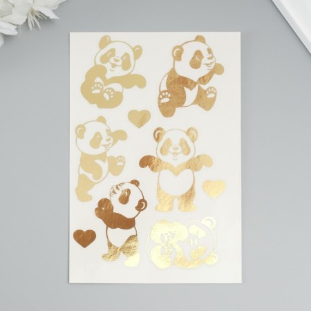 Stickers (stickers) "Panda" 10x15 cm, color gold, 5-309