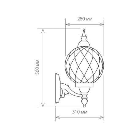 Elektrostandard Lamp Garden-Park, 60 W, E27, IP44, Wall, Sirius U-1