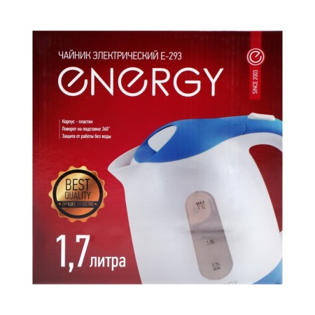 Electric kettle Energy E-293, plastic, 1.7 l, 2200 watts, white and white-8