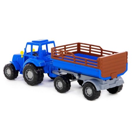 Tractor with trailer No. 2, blue color (in a net)-2