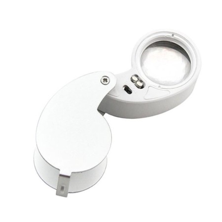 Folding magnifier with backlight VEBER 21011, 40X, diameter 25 mm, in case