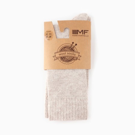 Men's socks woolen, color is light beige melange, size 27-29-2