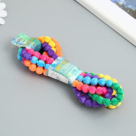 Cord with pompons "Rainbow" winding 2 m-1