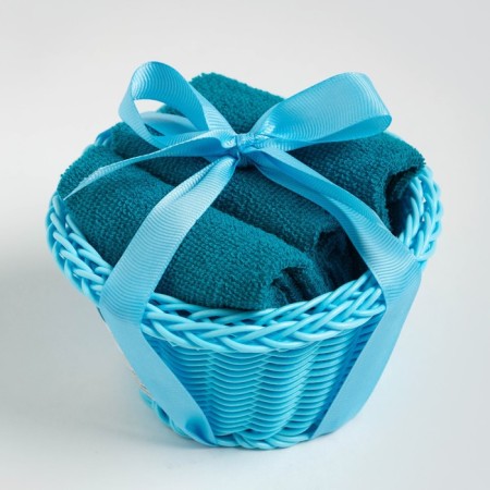 A set of terry decorative napkins Ethel "View 1" 30x30cm-3pcs, Blue color, 100% cotton-4