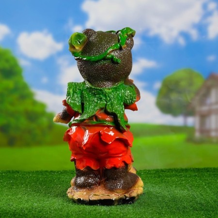 Garden figure "Bear with a spoon" Red, 43x22x23cm-2