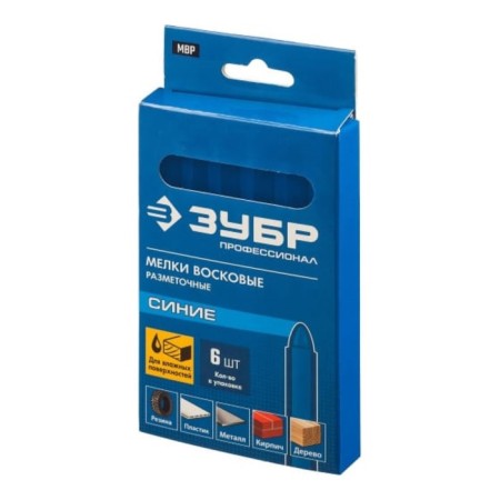 Sensor crayons of bison professional 06330-7, wax, blue, 6 pcs.