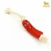 Toy "Sausage with glasses on rope" for dogs, 14 cm