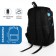 A backpack with a zipper, 3 outer pockets, black color