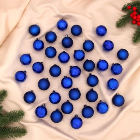 Set of balls plastic D-4 cm, 36 pcs "plain" blue
