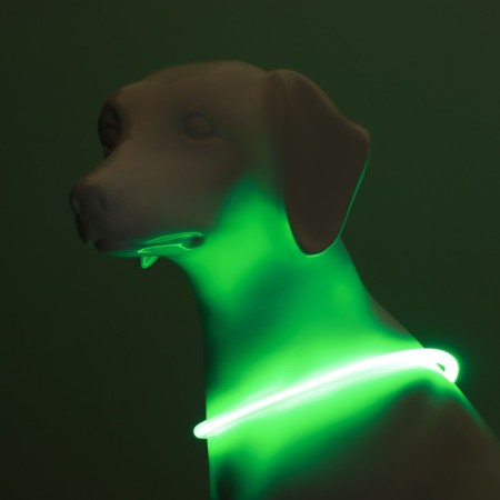 Collar - backlight ring, charging from USB, up to 70 cm, 3 glow modes, green-1