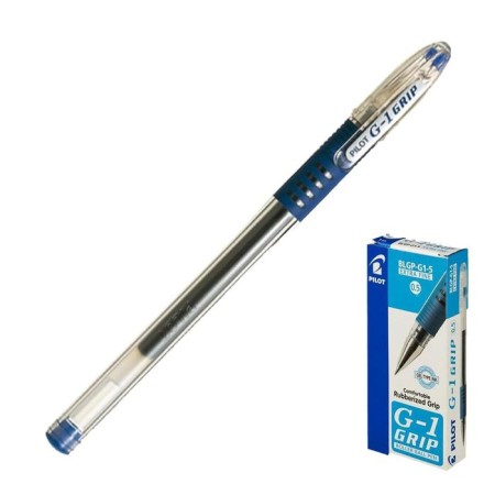 Gel pen Pilot G1 Grip, node 0.5 mm, blue ink, rubber emphasis