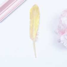 Feathers for decor, gold gold, 13-15 cm 10 pcs