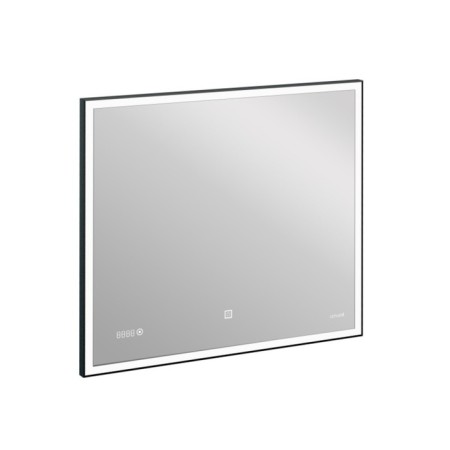 Cersanit Led 011 Design 80x70 cm mirror, backlight, clock, metal frame, rectangular-1