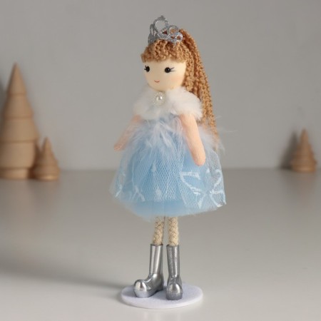 Interior doll "Princess in a blue dress with a white collar" 5.5x6.5x18 cm-3