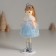 Interior doll "Princess in a blue dress with a white collar" 5.5x6.5x18 cm
