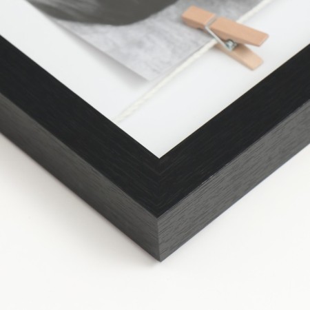 Photo frame wood, glass with clothespins 10x15 cm "locality" black 2.8x42.5x18.5 cm-1