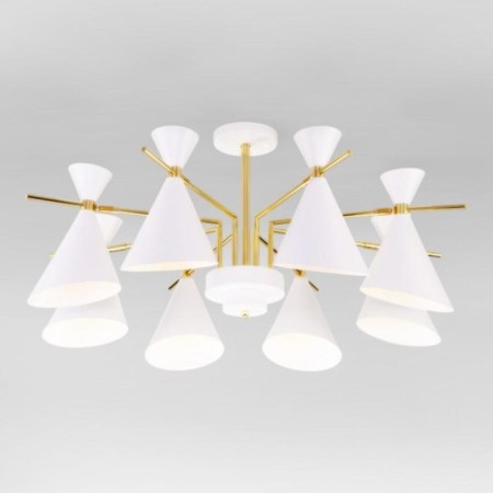 Apart chandelier, 8x60W E14, white color, gold