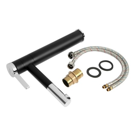 Zein ZF-013 sink mixer, high, Ceramics cartridge 35 mm, brass, black/chrome-9