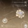 Marshmallow pins "Flower", 6 cm, creamy-white color in gold