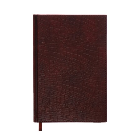 The diary is semi -dated, A5, 192 sheets, ruler, leatherette cover, gold cut, "crocodile", brown