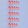 Love overhead nails, 24 pcs, with adhesive plates, almond shape, pink/red color