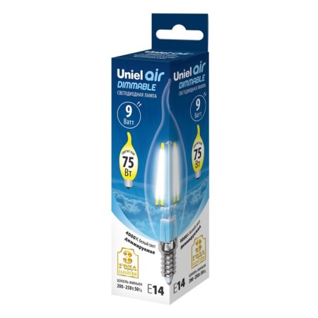 LED LED Uniel, E14, 9 W, 4000K, white glow-2