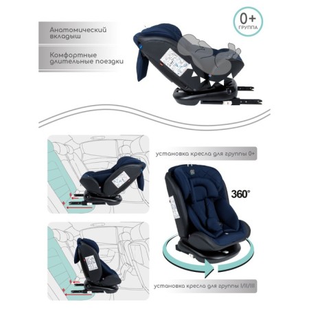 AMAROBABY BRILIANT, ISOFIX fastening, class D, group 0+/1/2/3 (0-36 kg), blue color, blue-4