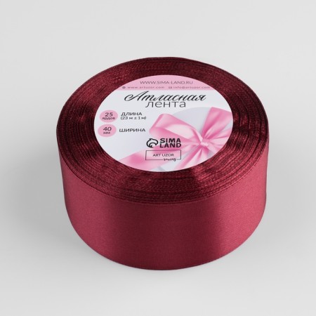 Satin tape, 40 mm × 23 ± 1 m, brown color No. 284-1