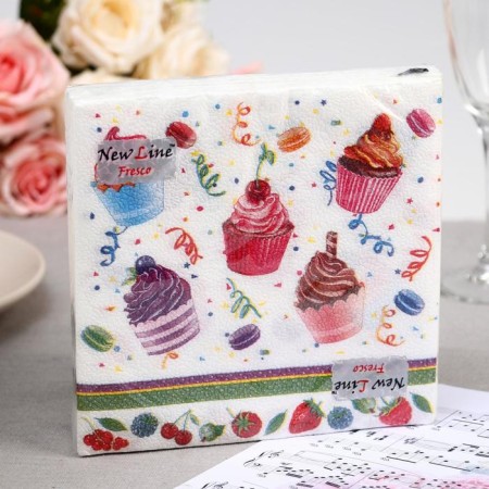 Paper Nev Line Fresco "Dessert", 2 layers, 33*33 cm, 20 pcs.