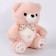 Soft toy "Bear", with a bow in peas, 26 cm, pink color