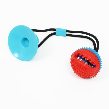 Dog toy "Ball for treats on a suction cup", 40 x 8 cm, blue-2