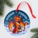 Christmas tree pendant fluorescent "Happy New Year", 12 x 12 cm