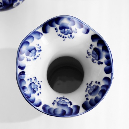 Vase "Chrysanthemum", 12.5 × 23.5 cm, Gzhel-3