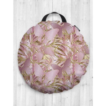 Pillow Siddle "Golden Butterflies", Decorative, D = 52 cm