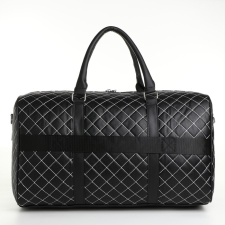 Road bag with a zipper, a suitcase holder, a long belt, black color-1